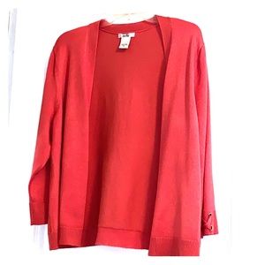 Cute Coral Cardigan with 3/4 Length Sleeves